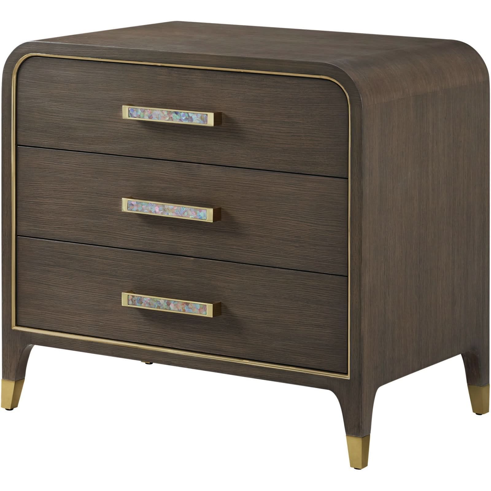 Theodore Alexander Judith Leiber 3-Drawer Bedside Table Dark   Nicholas John Interiors