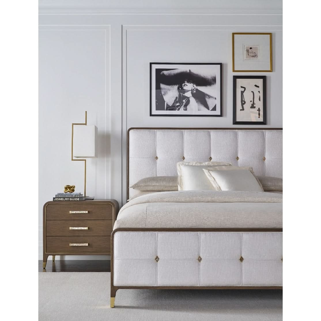 Theodore Alexander Judith Leiber 3-Drawer Bedside Table Dark   Nicholas John Interiors