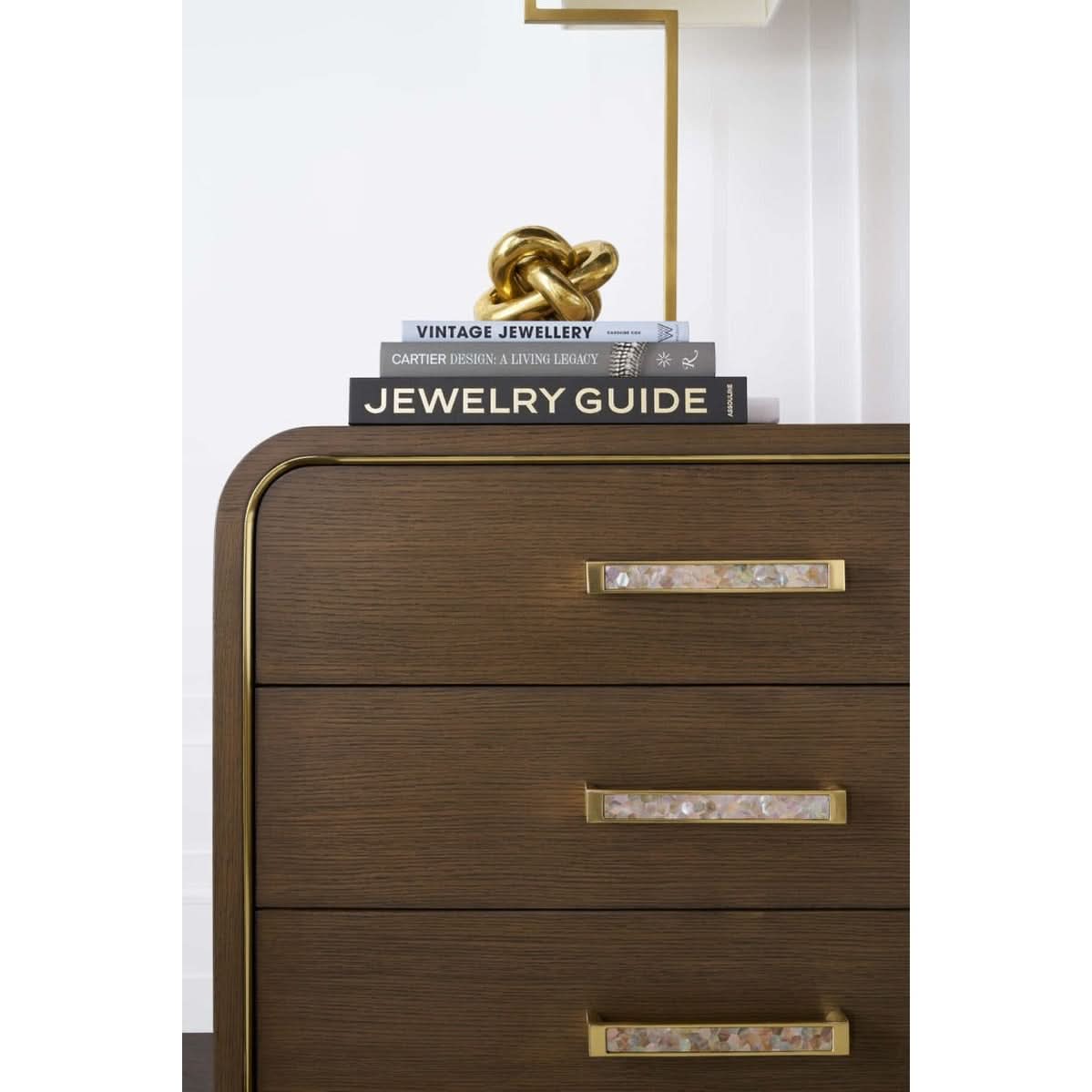 Theodore Alexander Judith Leiber 3-Drawer Bedside Table Dark   Nicholas John Interiors