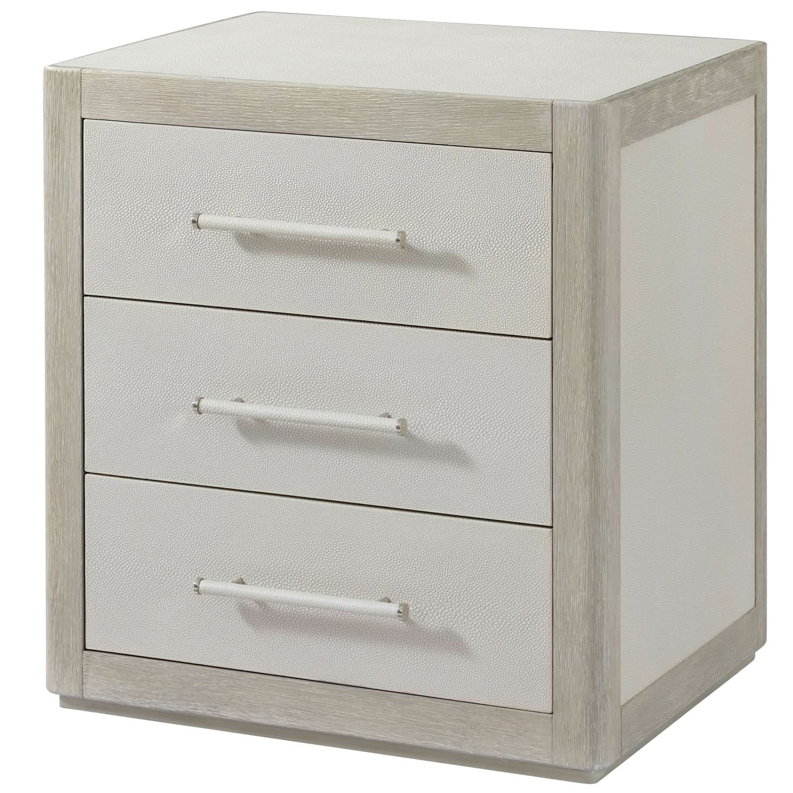 Theodore Alexander Maxwell 3-Drawer Bedside Table Light   Nicholas John Interiors