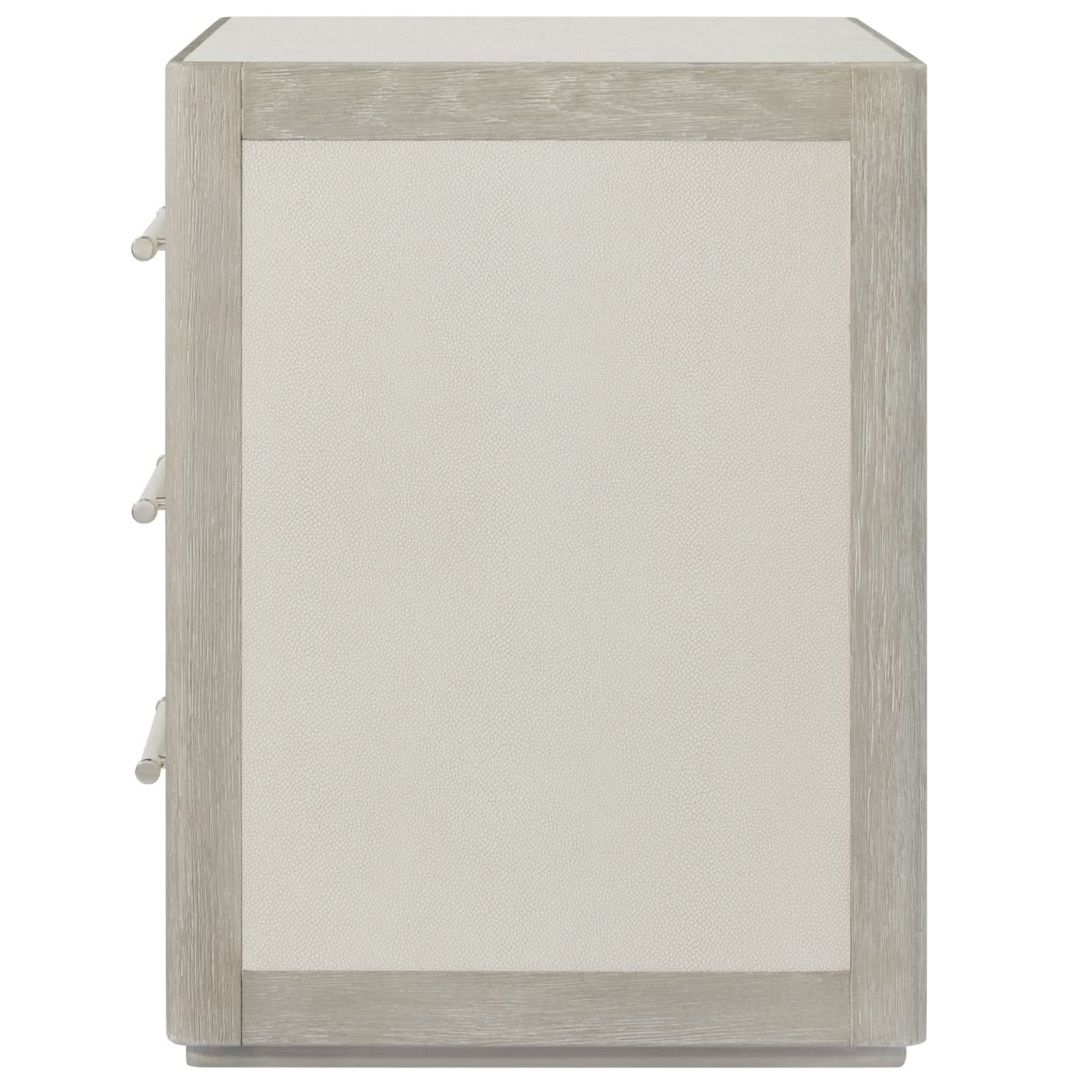 Theodore Alexander Maxwell 3-Drawer Bedside Table Light   Nicholas John Interiors