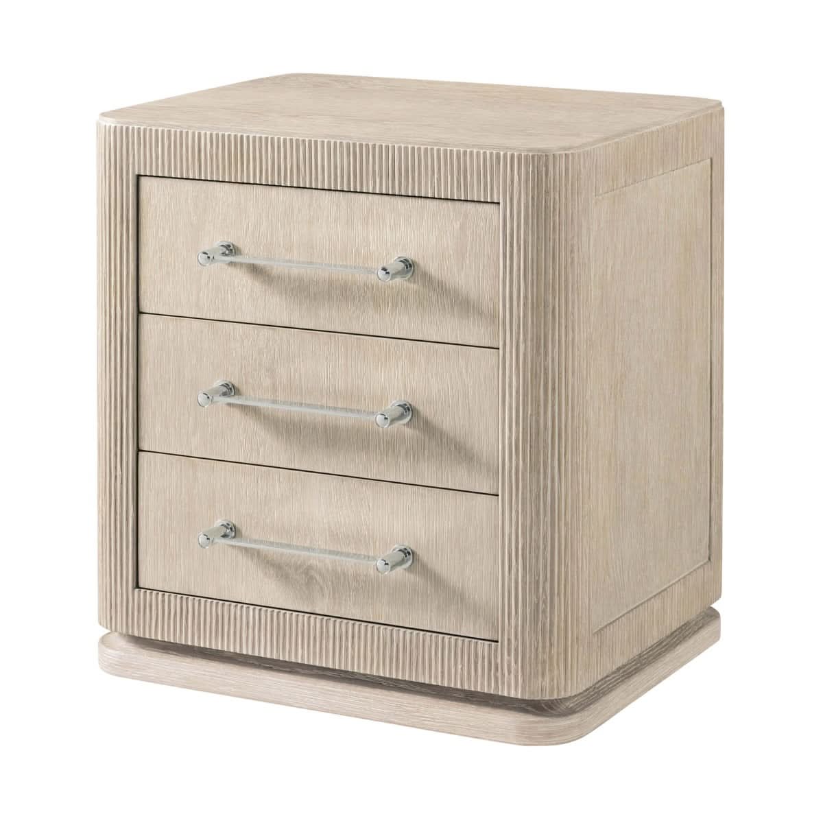 Theodore Alexander Horizon Three Drawer Small Bedside Table   Nicholas John Interiors