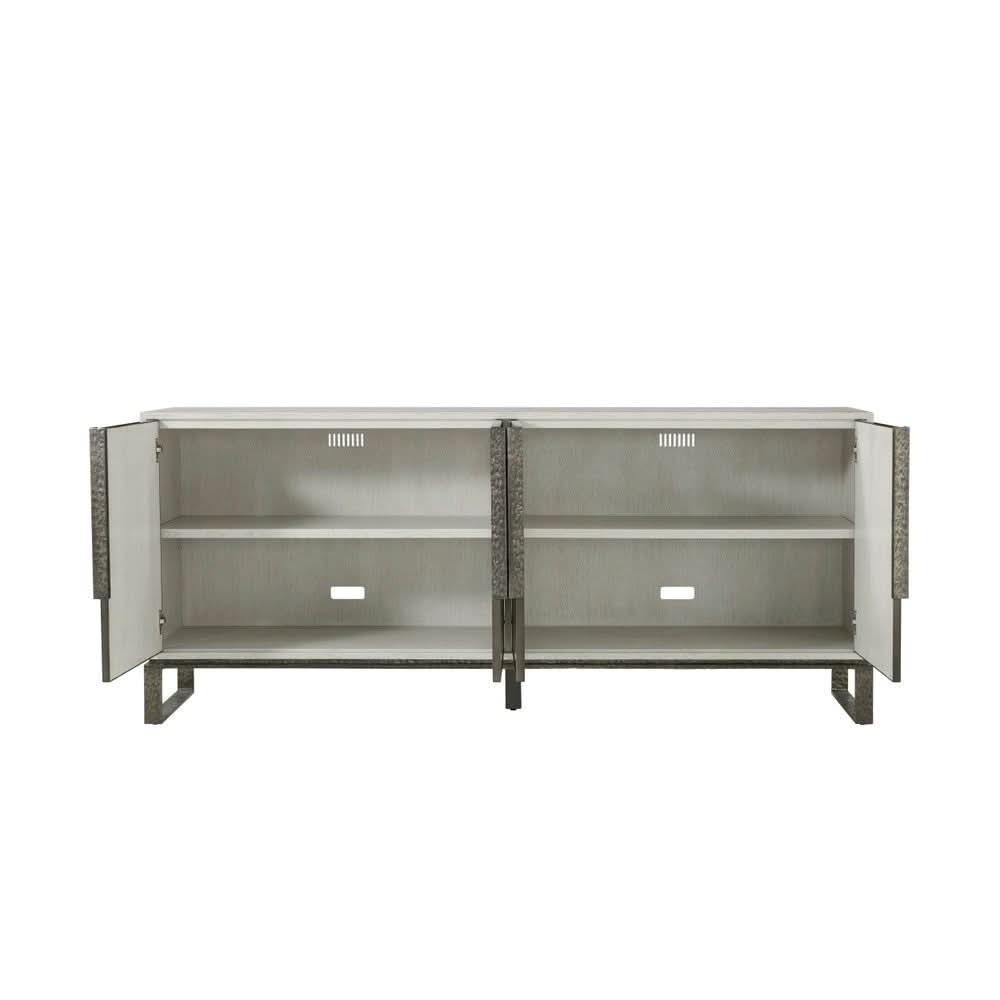 Theodore Alexander Cabinet Essence Media in Smooth Grey   Nicholas John Interiors