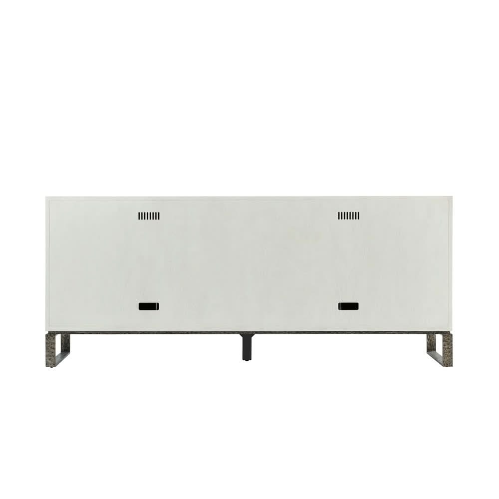Theodore Alexander Cabinet Essence Media in Smooth Grey   Nicholas John Interiors