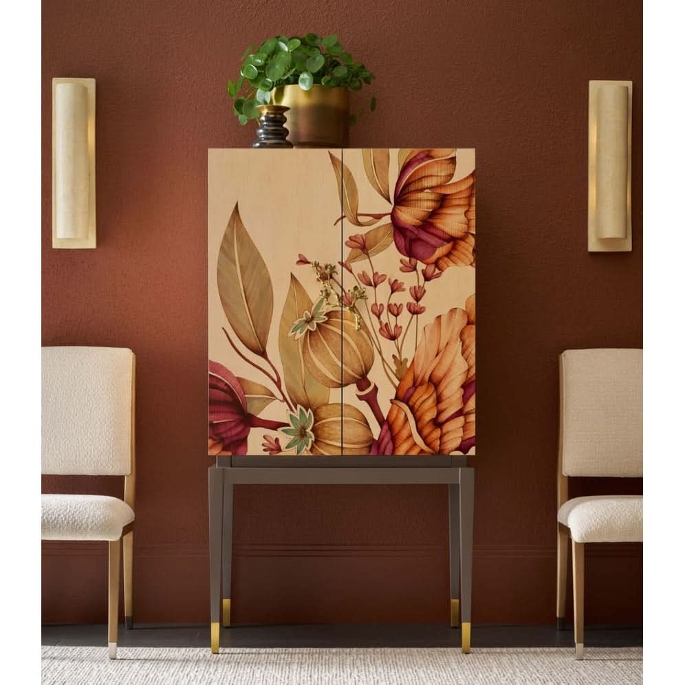 Theodore Alexander Bouquet Bar Cabinet   Nicholas John Interiors