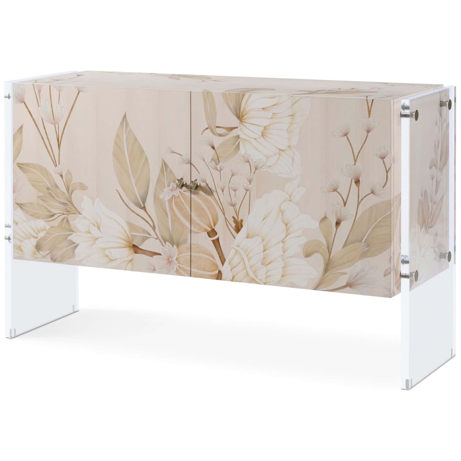 Theodore Alexander Cabinet Bouquet 2 Door in Buttercream   Nicholas John Interiors