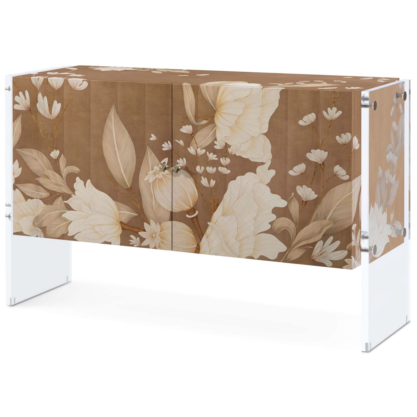 Theodore Alexander Cabinet Bouquet 2 Door in Toasted Cashew   Nicholas John Interiors