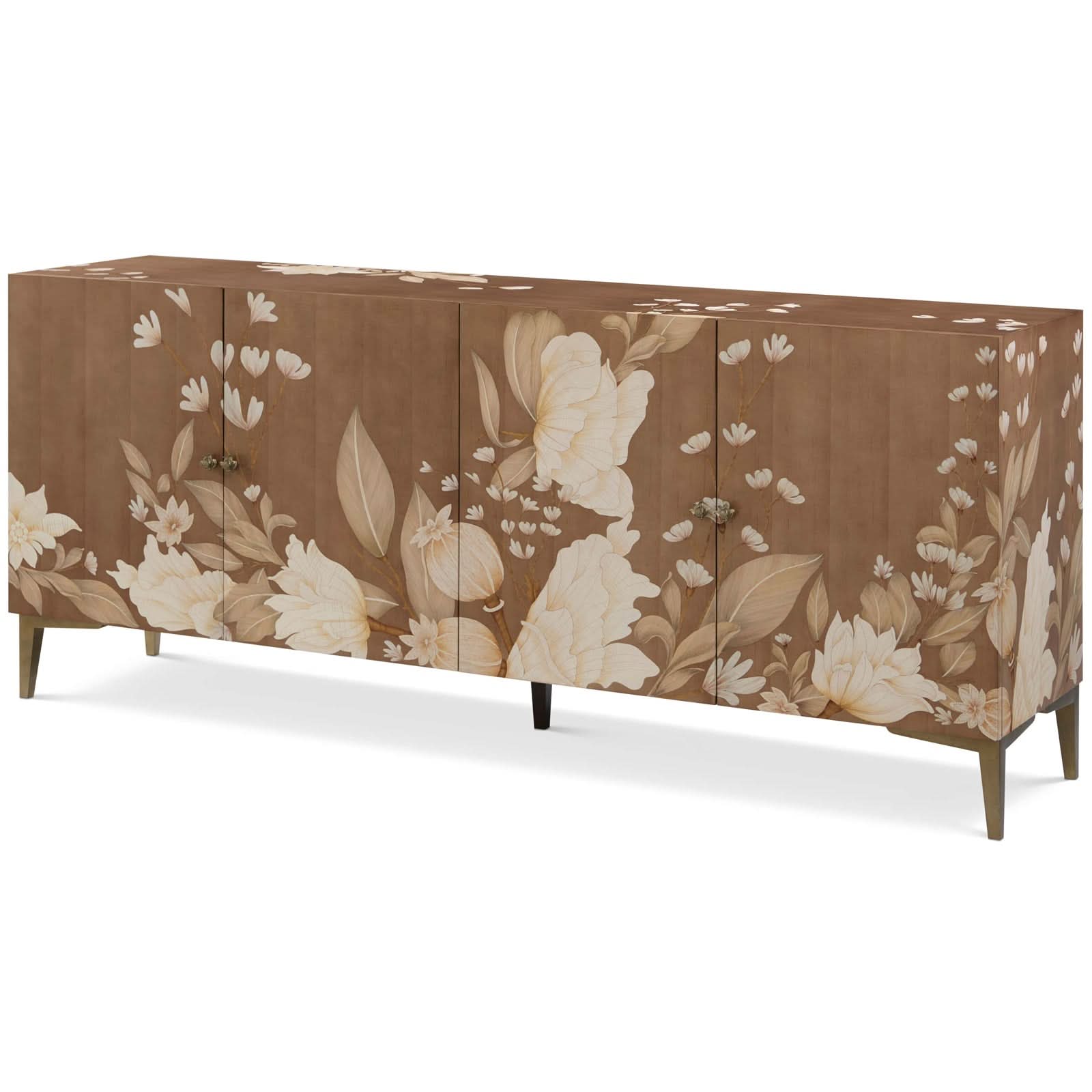 Theodore Alexander Sideboard Bouquet 4 Door in Toasted Cashew   Nicholas John Interiors