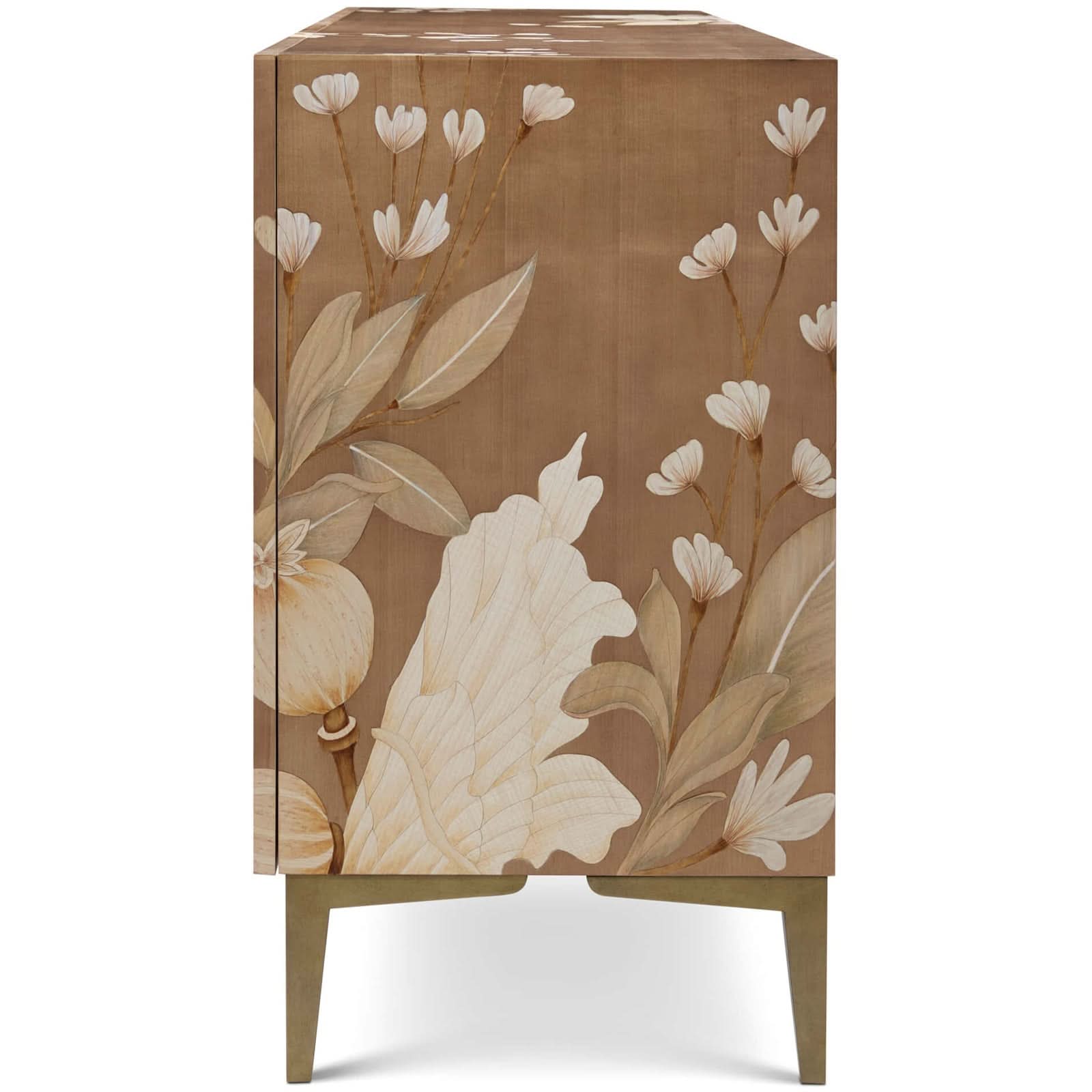 Theodore Alexander Sideboard Bouquet 4 Door in Toasted Cashew   Nicholas John Interiors