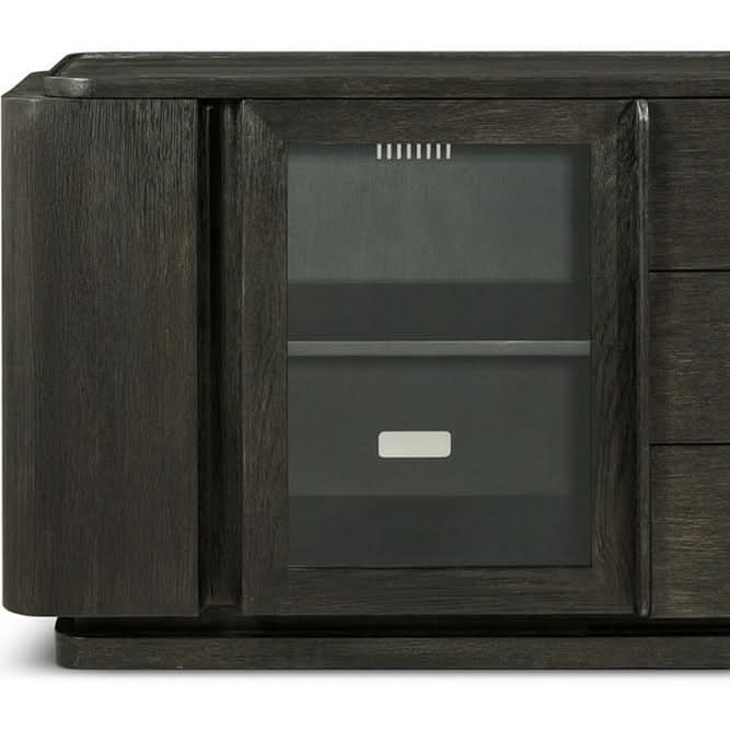 Theodore Alexander Repose Glass Door Media Console   Nicholas John Interiors