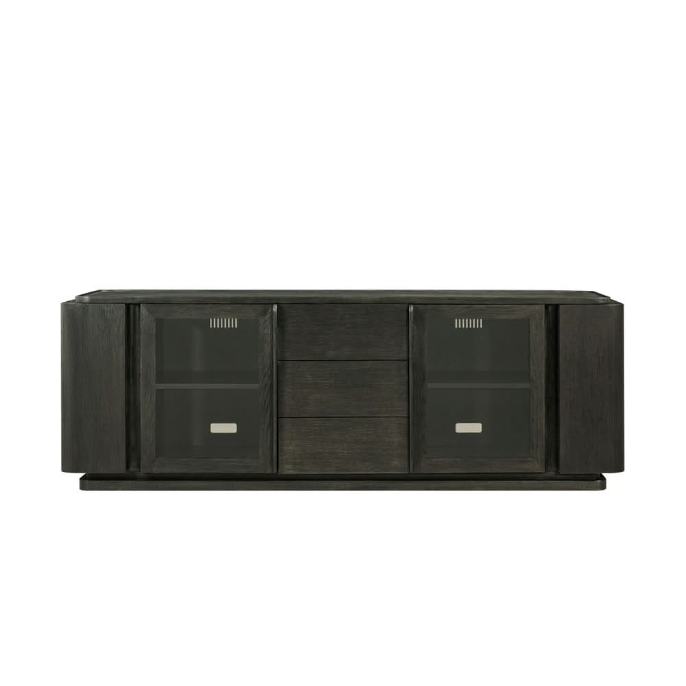 Theodore Alexander Repose Glass Door Media Console   Nicholas John Interiors