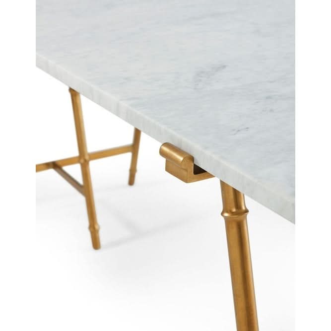 Theodore Alexander Kesden Bianco Marble Top Desk   Nicholas John Interiors