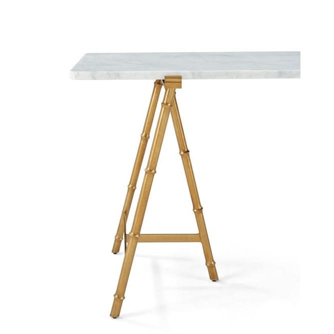 Theodore Alexander Kesden Bianco Marble Top Desk   Nicholas John Interiors