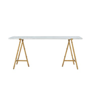 Theodore Alexander Kesden Bianco Marble Top Desk   Nicholas John Interiors