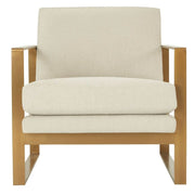 Theodore Alexander Chair Bower Club in Kendal Linen with Brushed Brass Finish Legs   Nicholas John Interiors