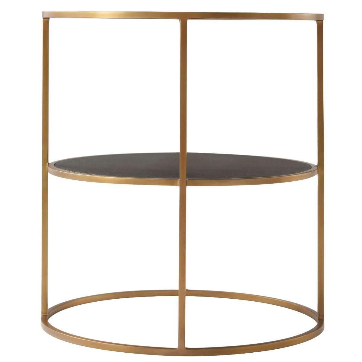 Theodore Alexander Tripp Side Table in Brushed Brass   Nicholas John Interiors