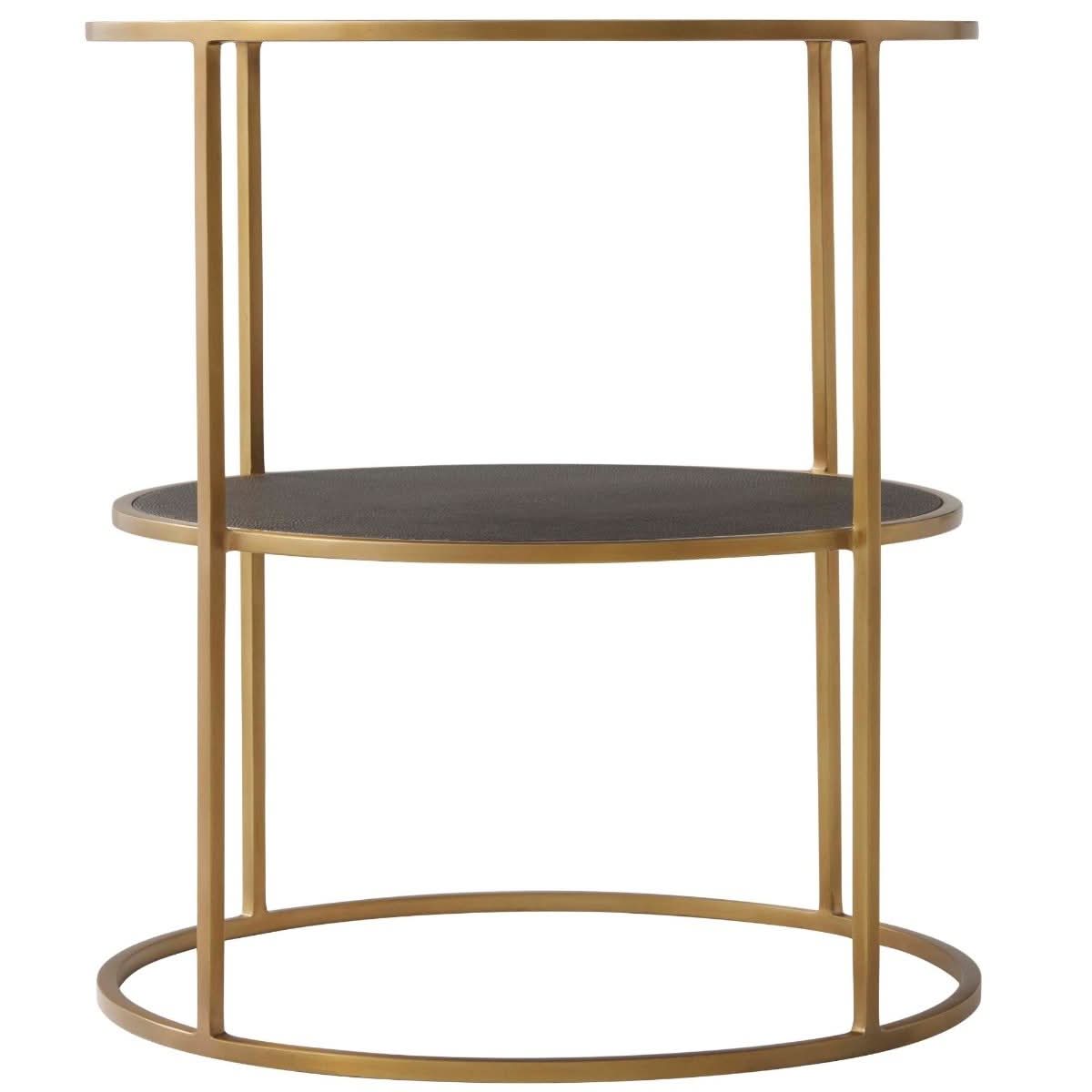 Theodore Alexander Tripp Side Table in Brushed Brass   Nicholas John Interiors