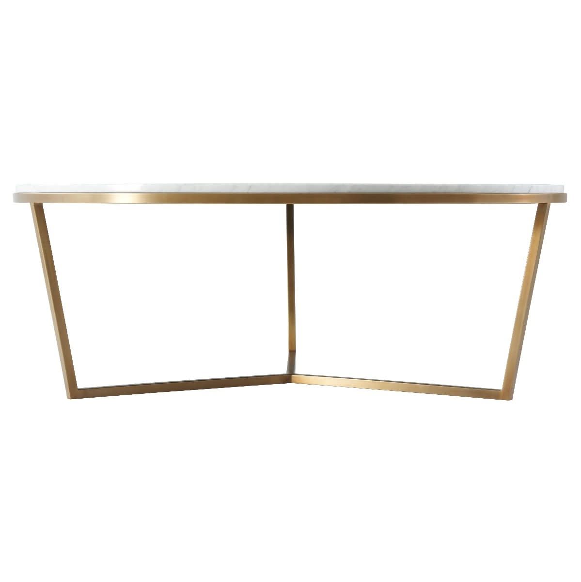 Theodore Alexander Fisher Large Round Coffee Table in Marble & Brass   Nicholas John Interiors