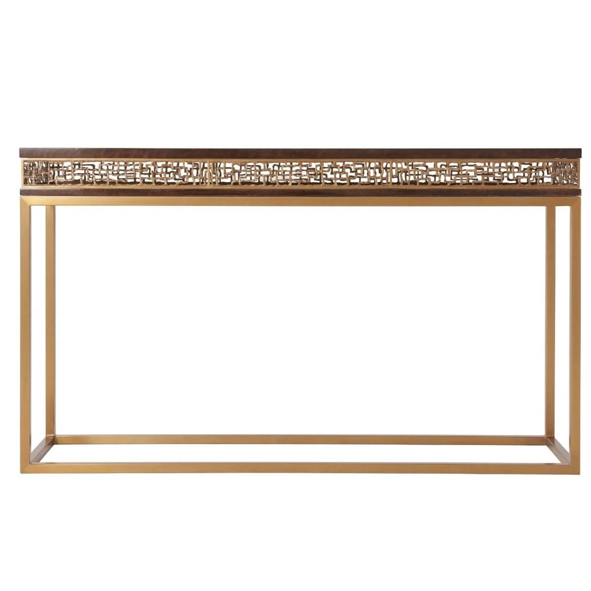 Theodore Alexander Table Frenzy Console in Eucalyptus   Nicholas John Interiors