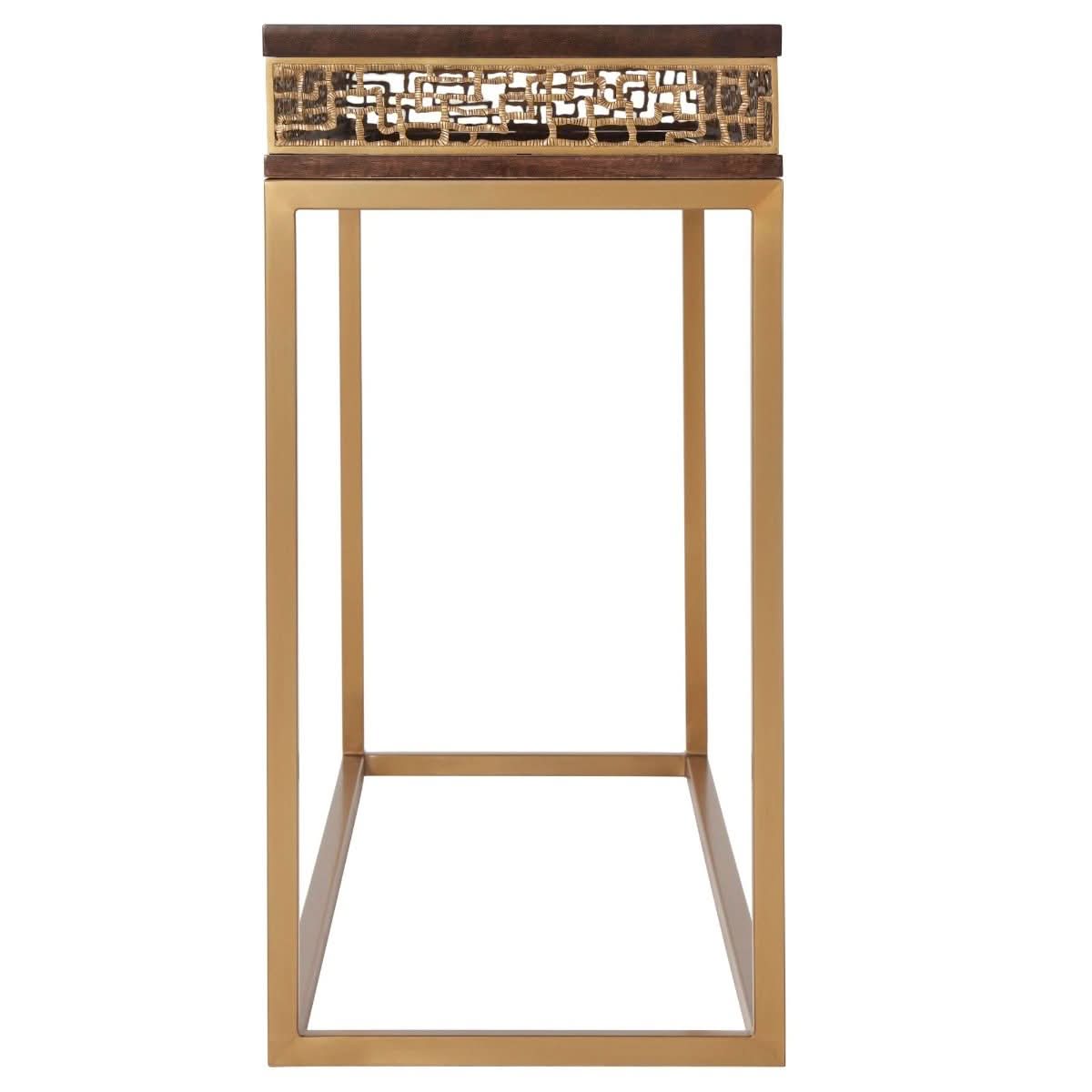Theodore Alexander Table Frenzy Console in Eucalyptus   Nicholas John Interiors