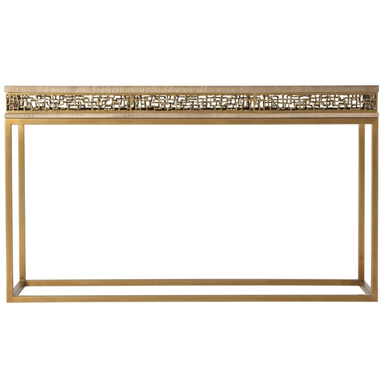 Theodore Alexander Table Frenzy Console in Sycamore   Nicholas John Interiors