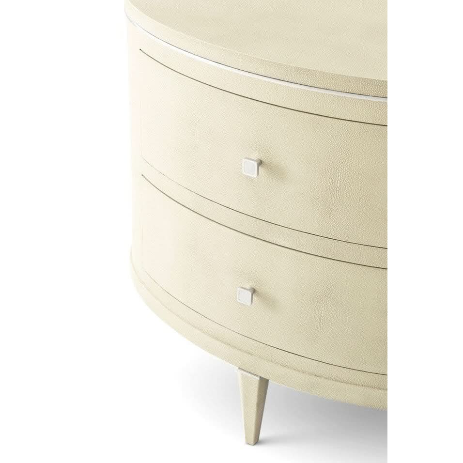 Theodore Alexander Eli Bedside Chest in Overcast Finish   Nicholas John Interiors