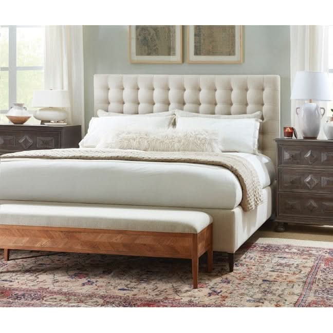 Theodore Alexander Hampton Super King Bed Frame in Kendal Linen   Nicholas John Interiors