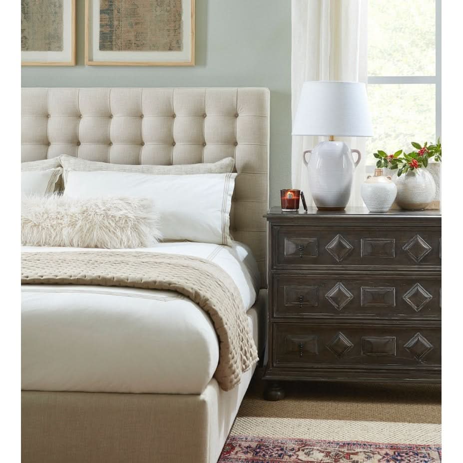 Theodore Alexander Hampton Super King Bed Frame in Kendal Linen   Nicholas John Interiors