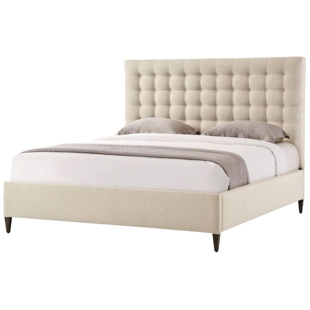 Theodore Alexander Hampton Super King Bed Frame in Kendal Linen   Nicholas John Interiors
