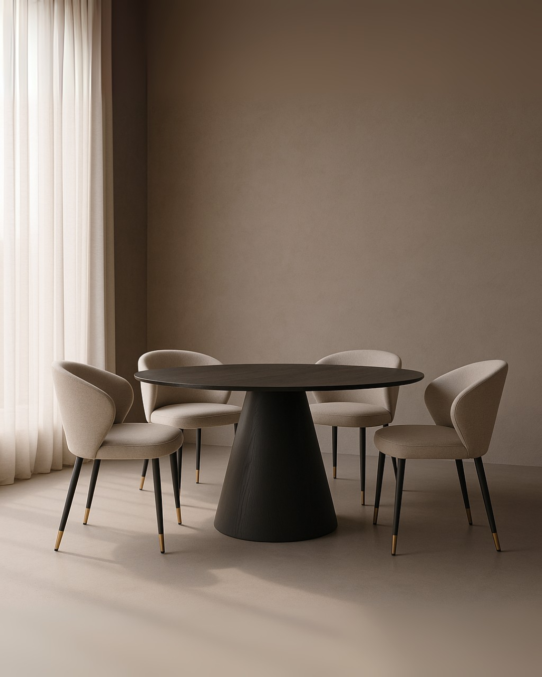 Tommy Franks Tavamo 135 Dining Table - Black Oak   Nicholas John Interiors