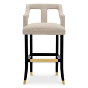 Eichholtz Roumier Bar Stool in Palmer Beige - CLEARANCE - BRAND NEW BOXED   Nicholas John Interiors