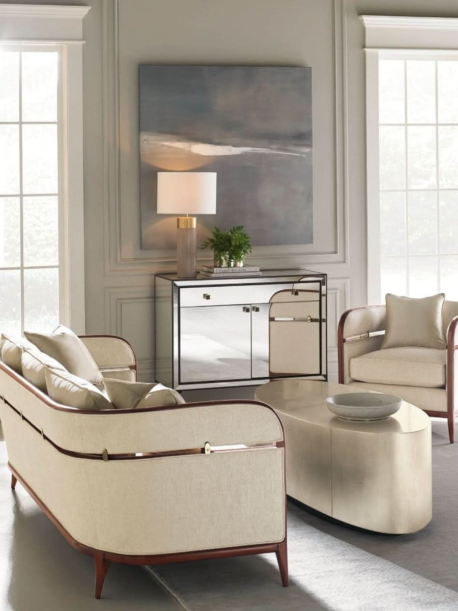 Caracole Come Oval Here Coffee Table   Nicholas John Interiors