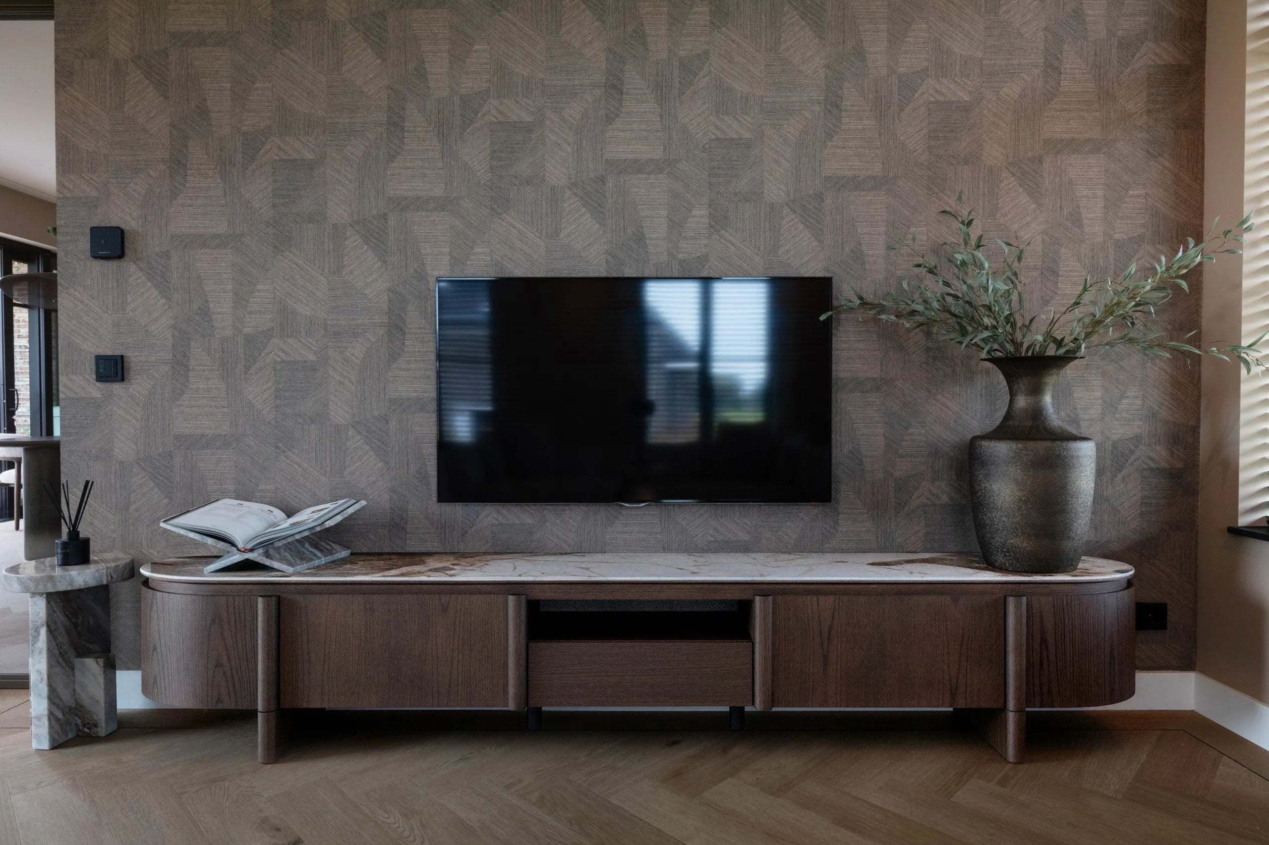 TV cabinet Langford brown   Nicholas John Interiors