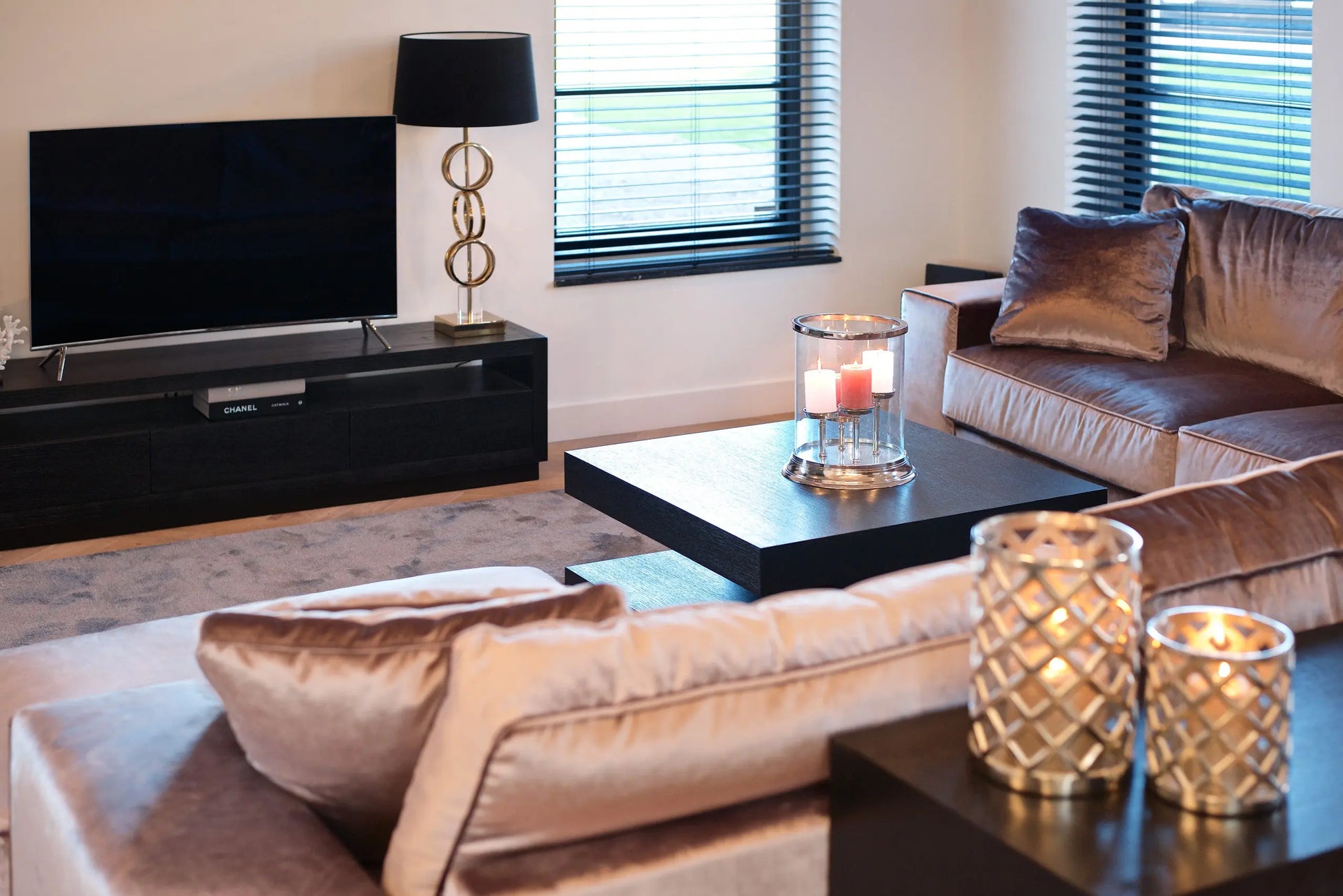 TV cabinet Oakura black   Nicholas John Interiors