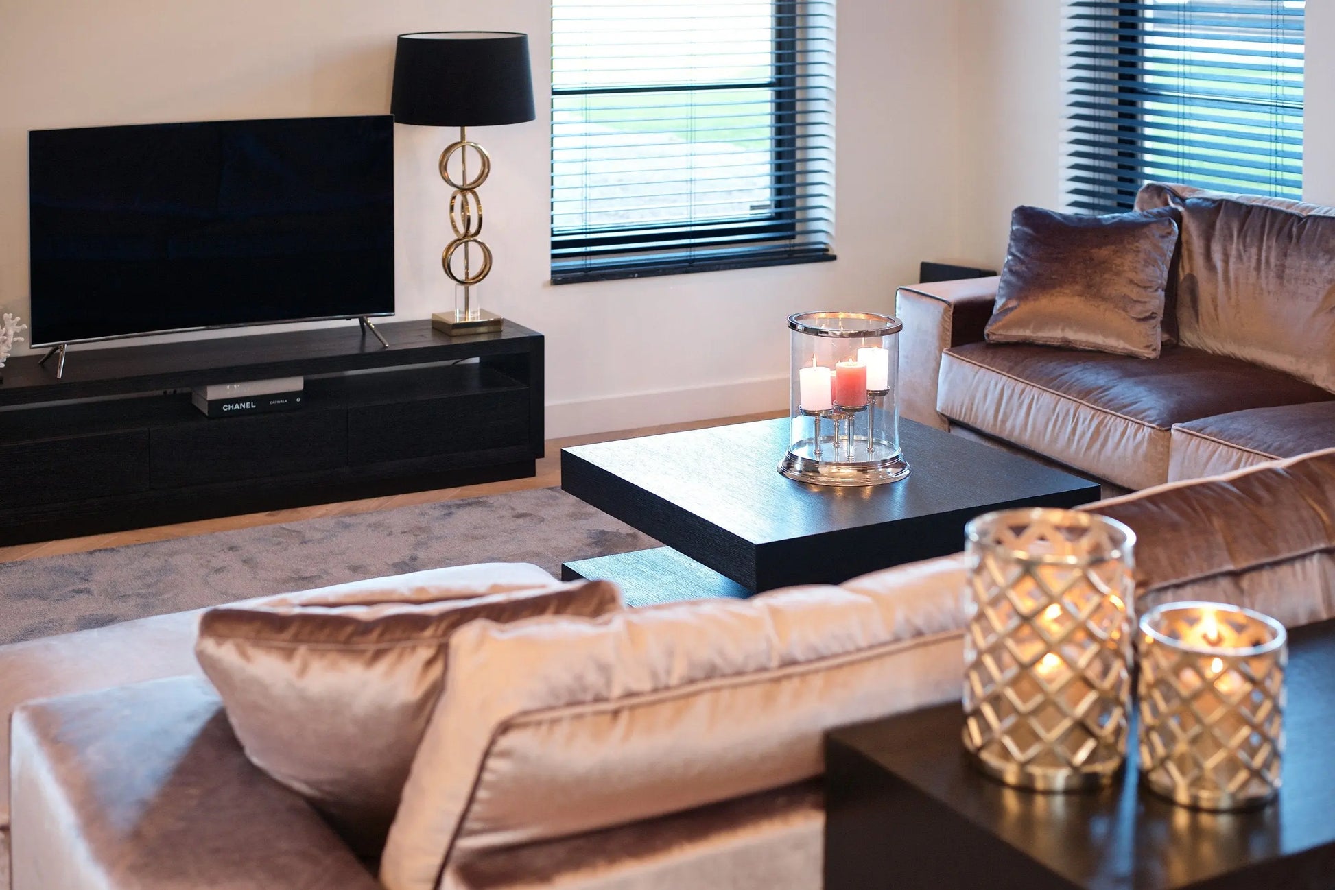 TV cabinet Oakura black   Nicholas John Interiors