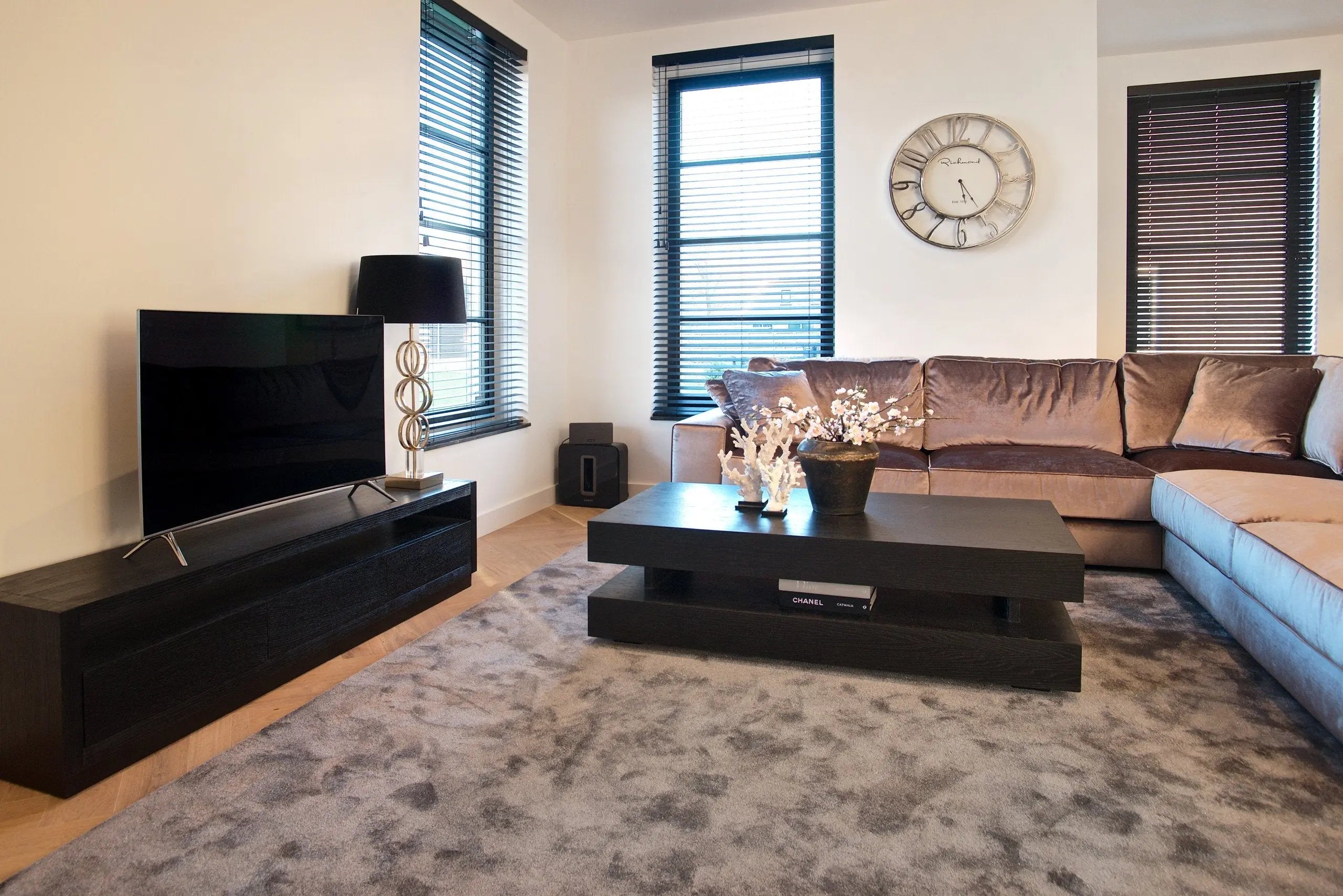 TV cabinet Oakura black   Nicholas John Interiors