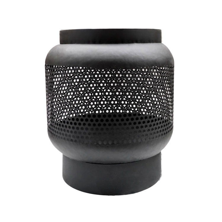 Tall Buttermere Basket Outdoor Fire Pit Black  Nicholas John Interiors