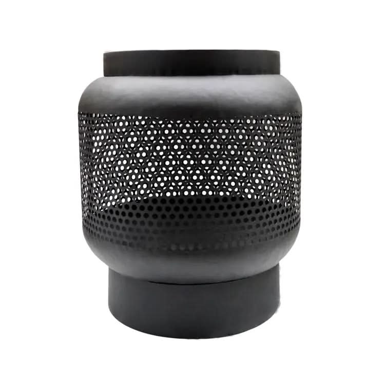 Tall Buttermere Basket Outdoor Fire Pit Black  Nicholas John Interiors