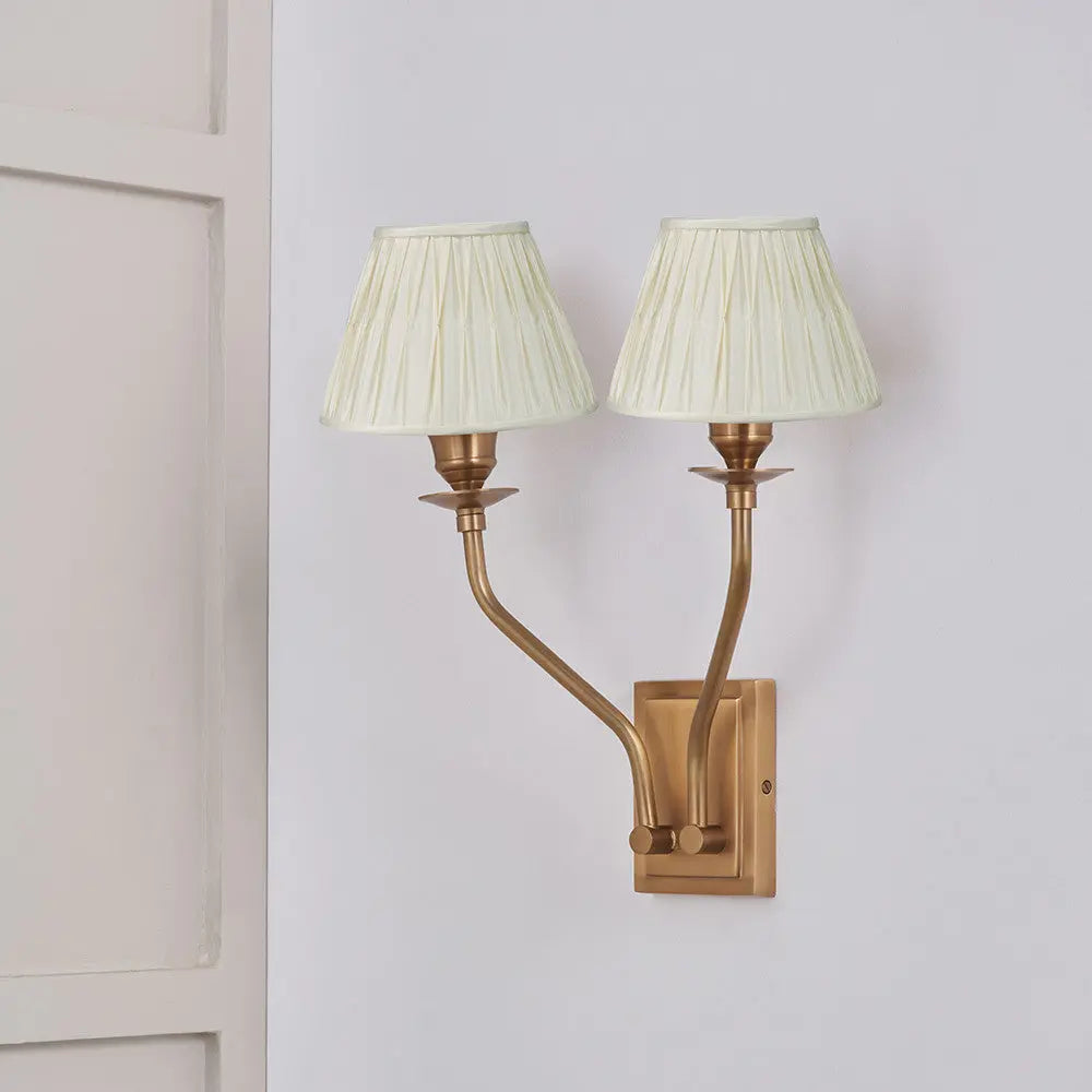 Tatiana Antique Brass Metal Double Wall Light   Nicholas John Interiors