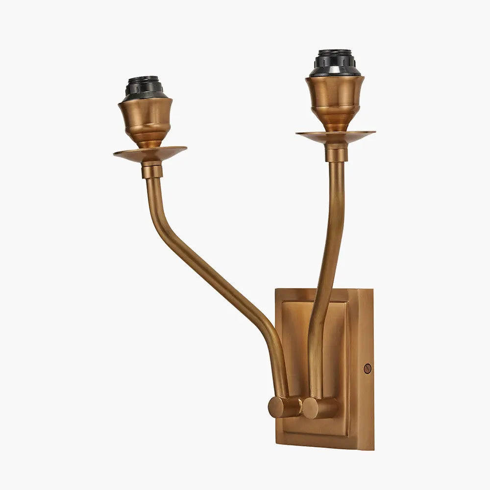 Tatiana Antique Brass Metal Double Wall Light   Nicholas John Interiors