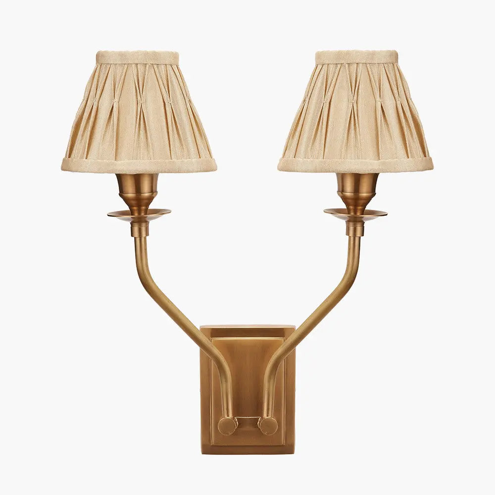 Tatiana Antique Brass Metal Double Wall Light   Nicholas John Interiors