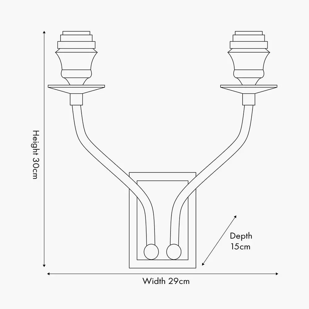 Tatiana Antique Brass Metal Double Wall Light   Nicholas John Interiors
