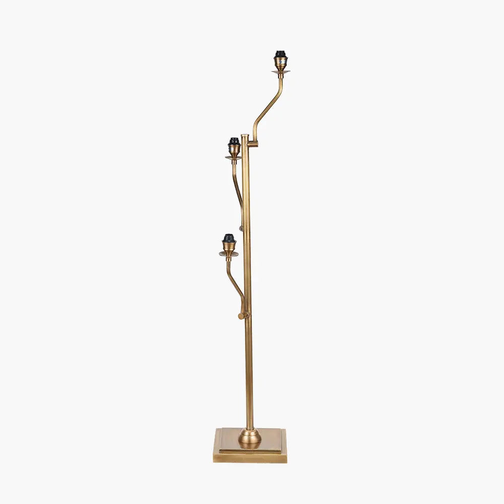 Tatiana Antique Brass Metal Floor Lamp Base   Nicholas John Interiors