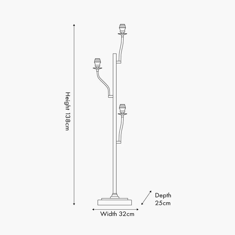 Tatiana Antique Brass Metal Floor Lamp Base   Nicholas John Interiors