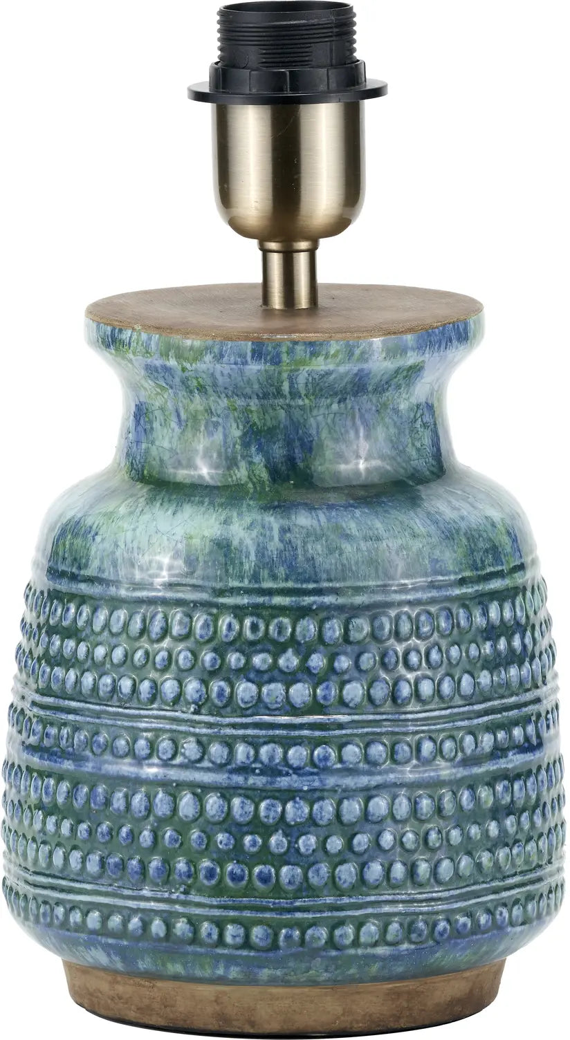 Theano Dot Design Blue Glaze Table Lamp Base  Nicholas John Interiors