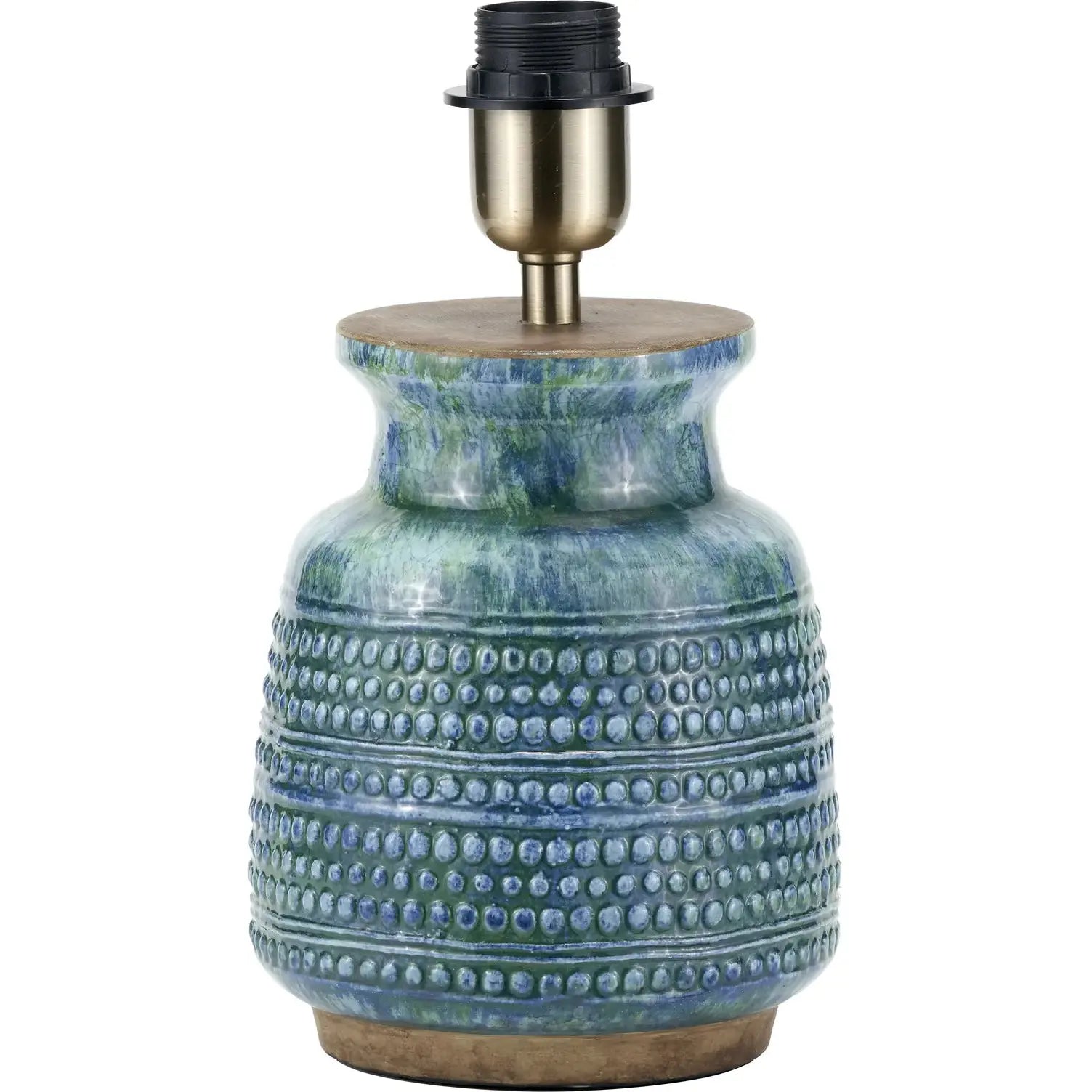 Theano Dot Design Blue Glaze Table Lamp Base   Nicholas John Interiors