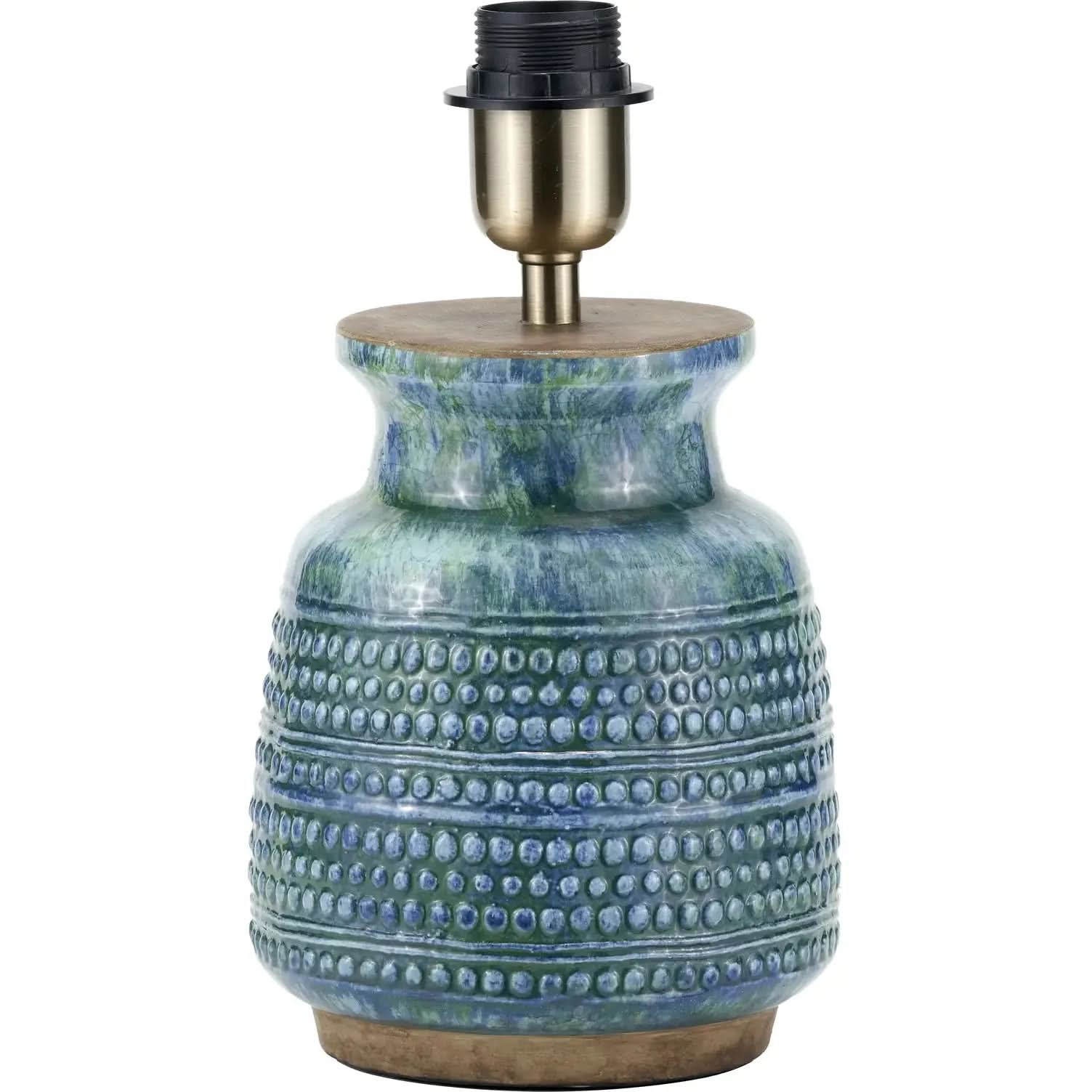Theano Dot Design Blue Glaze Table Lamp Base   Nicholas John Interiors