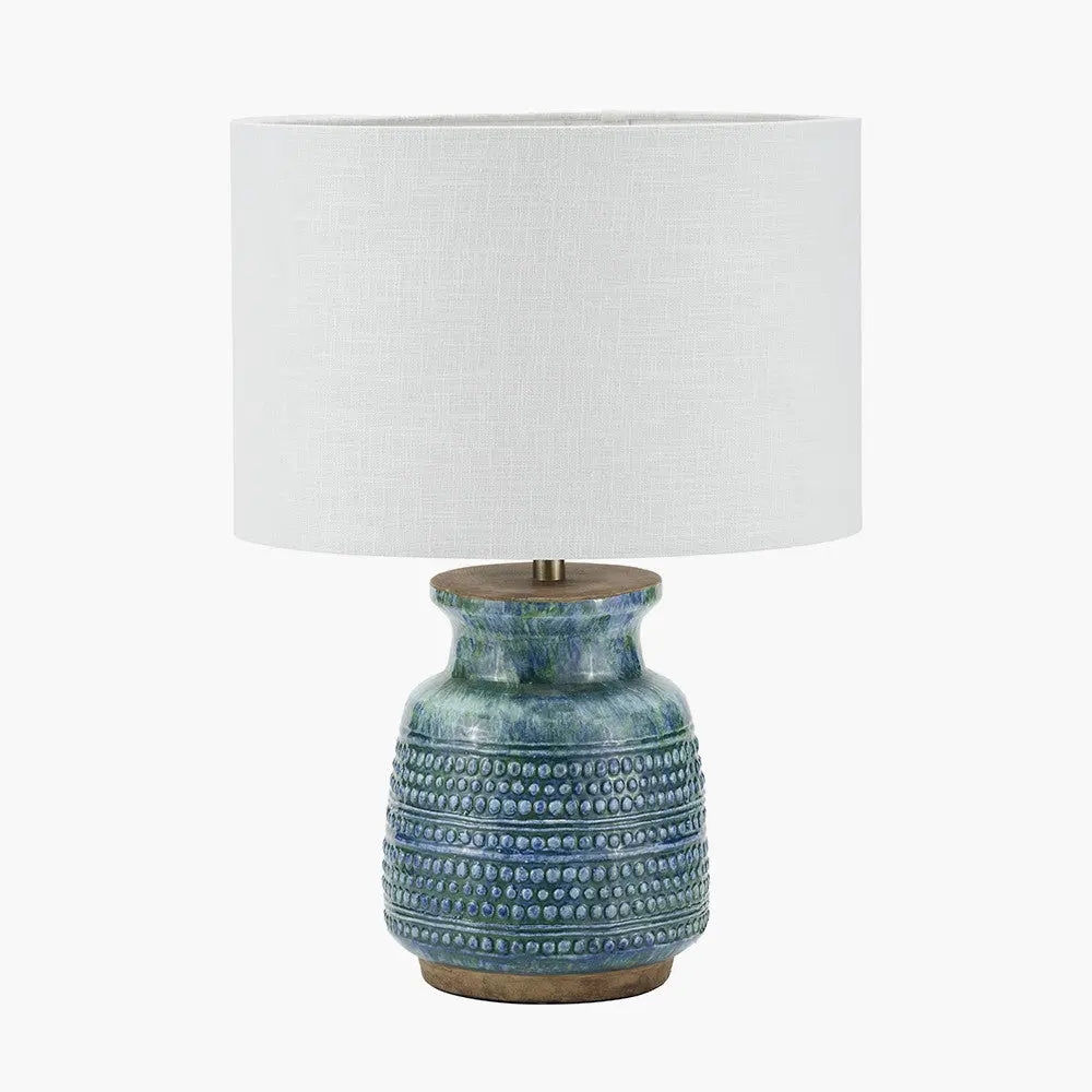 Theano Dot Design Blue Glaze Table Lamp Base  Nicholas John Interiors