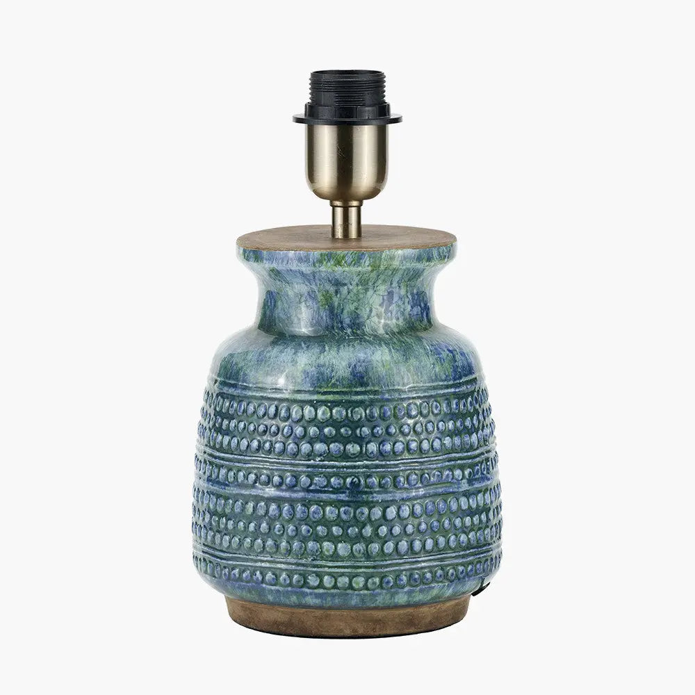 Theano Dot Design Blue Glaze Table Lamp Base  Nicholas John Interiors