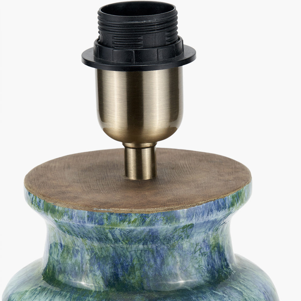 Theano Dot Design Blue Glaze Table Lamp Base  Nicholas John Interiors